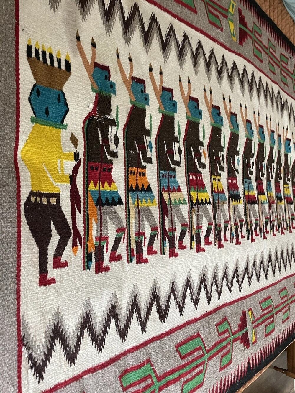 Gorgeous Yei Yei Bi Chei Rug Large 54 1/4 X 82 Approximately